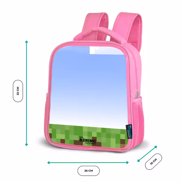Pixel wereld Kinderrugzak - Roze middel -productfoto_formaten