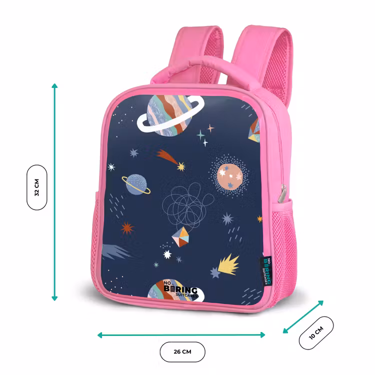 Planeten in de hemel Kinderrugzak - Roze middel -productfoto_formaten