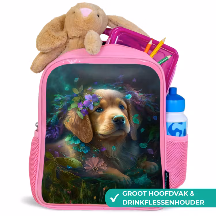 Polly Pup Kinderrugzak - Roze middel -inhoud_NL