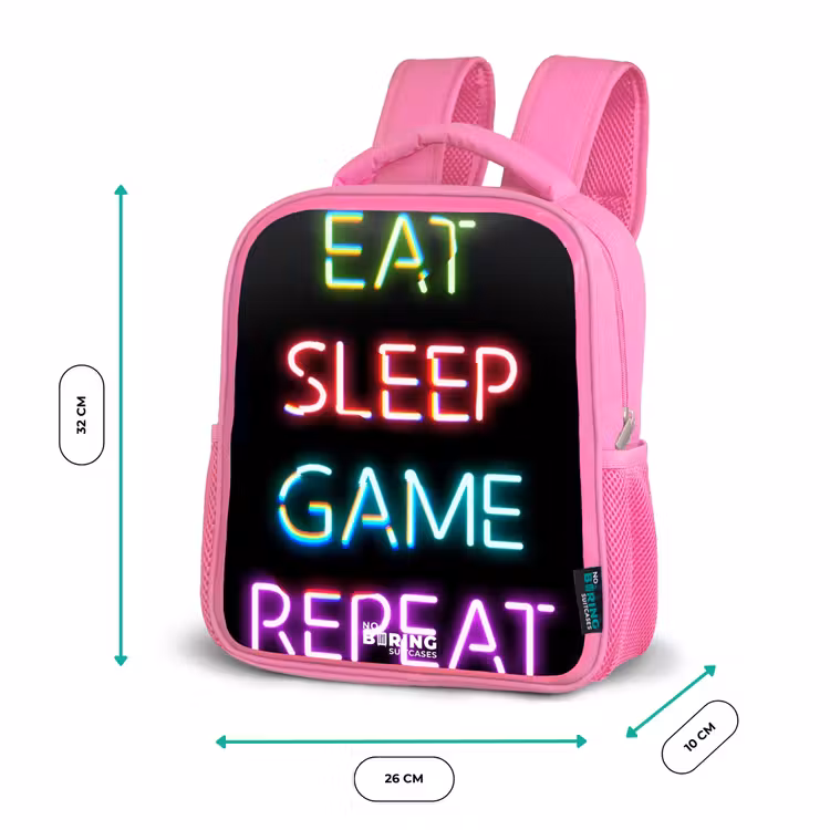 Qoute met neon lichten Kinderrugzak - Roze middel -productfoto_formaten