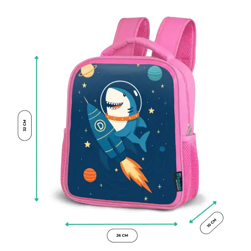 Raket - Haai - Ruimte Kinderrugzak - Roze middel -productfoto_formaten