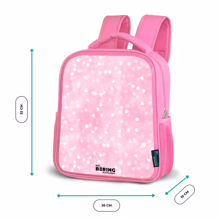 Roze glitter hartjes Kinderrugzak - Roze middel -productfoto_formaten
