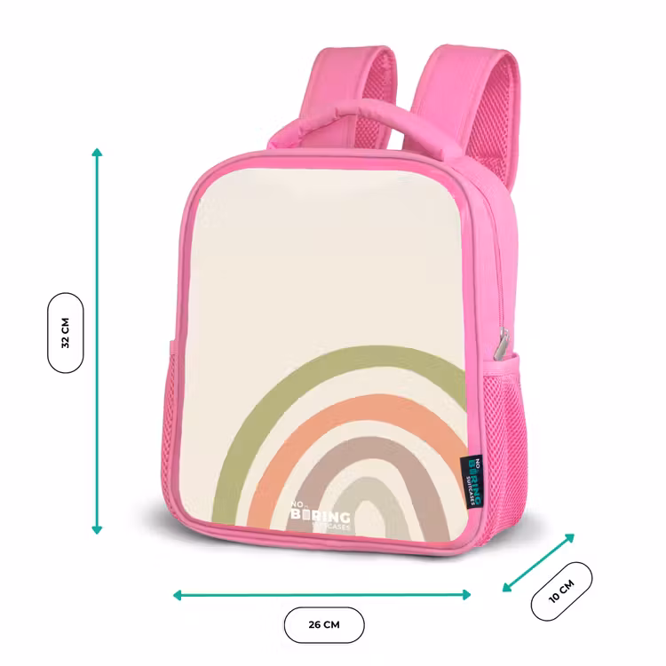 Ruwe regenboog pastel Kinderrugzak - Roze middel -productfoto_formaten