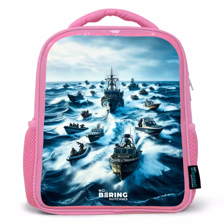 Schepen in de zee Kinderrugzak - Roze middel -3d