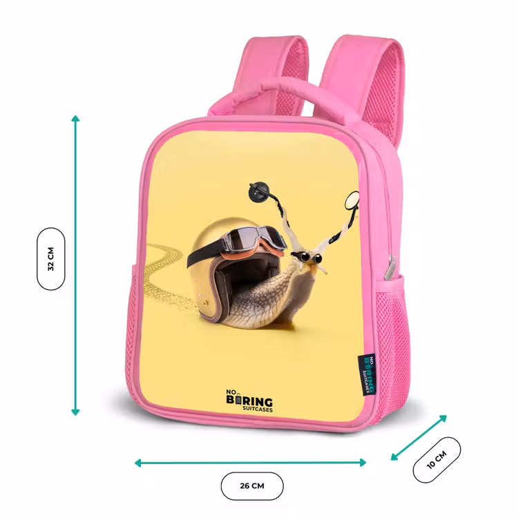 Slak met motorhelm Kinderrugzak - Roze middel -productfoto_formaten