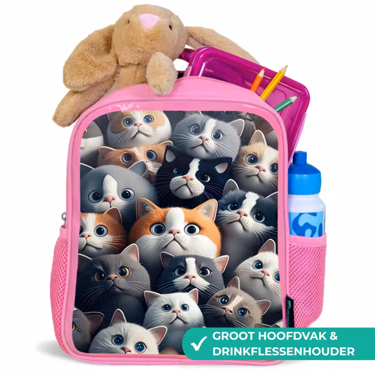 Snoezige Snuitjes Kinderrugzak - Roze middel -inhoud_NL