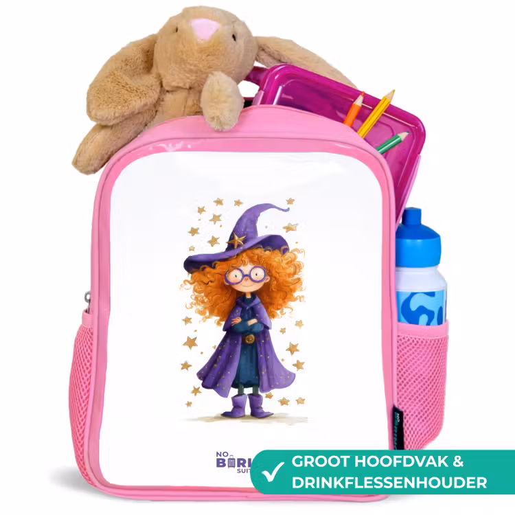 Sterrenmagie met krullen Kinderrugzak - Roze middel -inhoud_NL