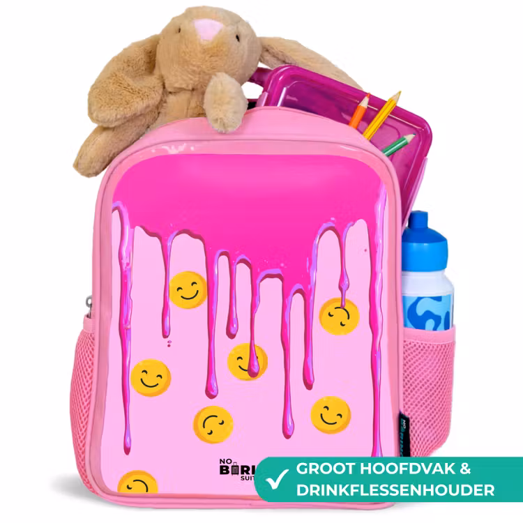 Verf - Smiley - Roze Kinderrugzak - Roze middel -inhoud_NL