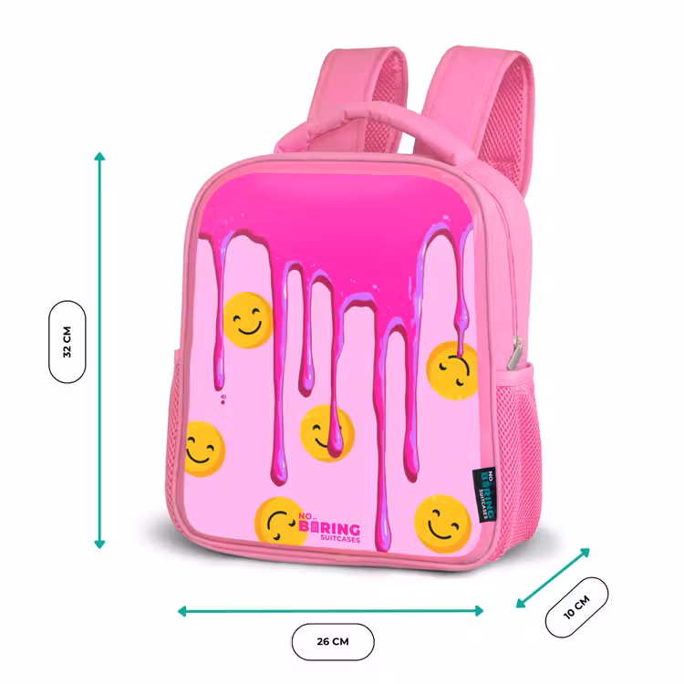 Verf - Smiley - Roze Kinderrugzak - Roze middel -productfoto_formaten