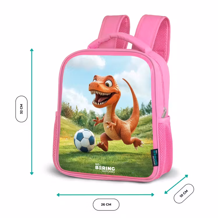 Voetbal - Dino - Sport Kinderrugzak - Roze middel -productfoto_formaten