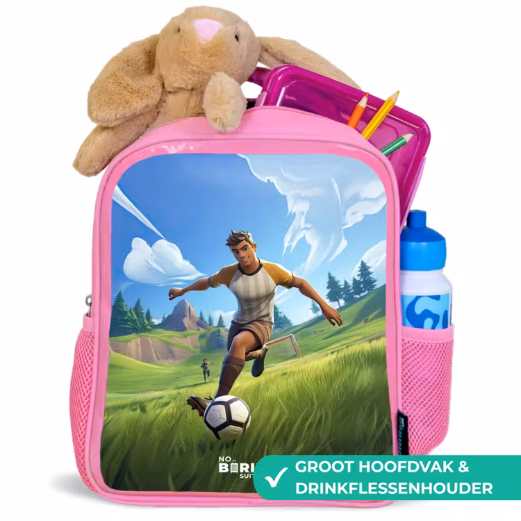 Voetbal - Jongen - Goal - Voetbaltenue Kinderrugzak - Roze middel -inhoud_NL