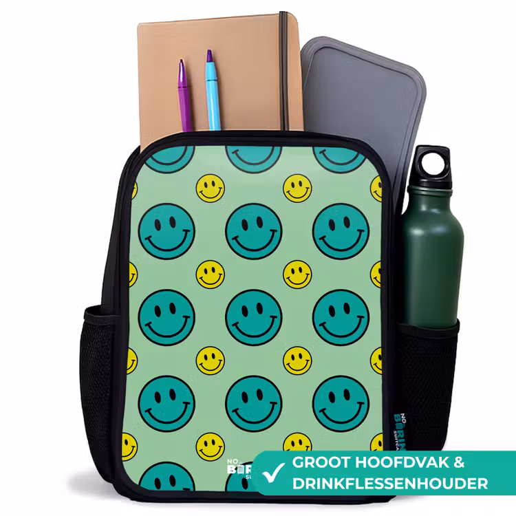 All smiles groen Rugzak - Zwart middel -inhoud_NL