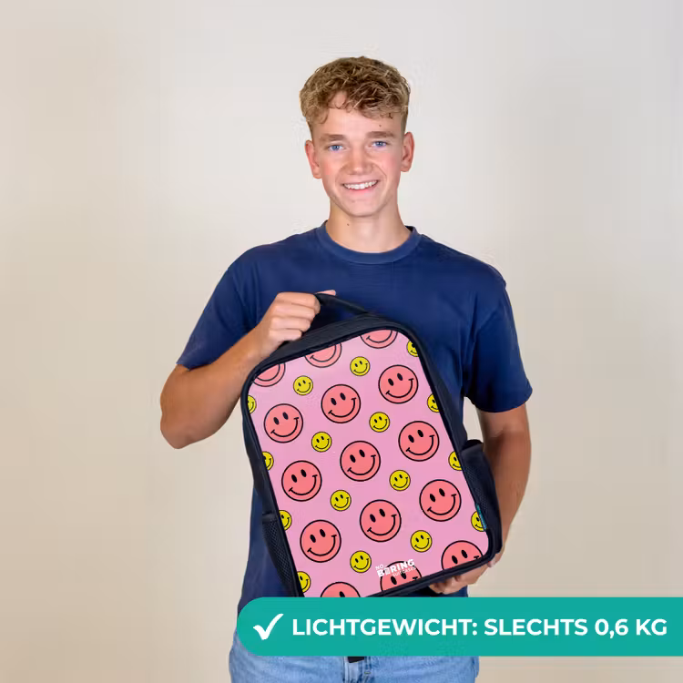 All smiles roze Rugzak - Zwart middel -sfeer7_NL