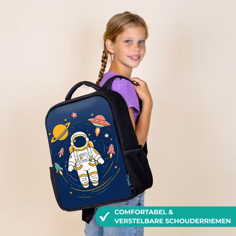 Astronaut - Planeten - Raket Rugzak - Zwart middel -sfeer6_NL