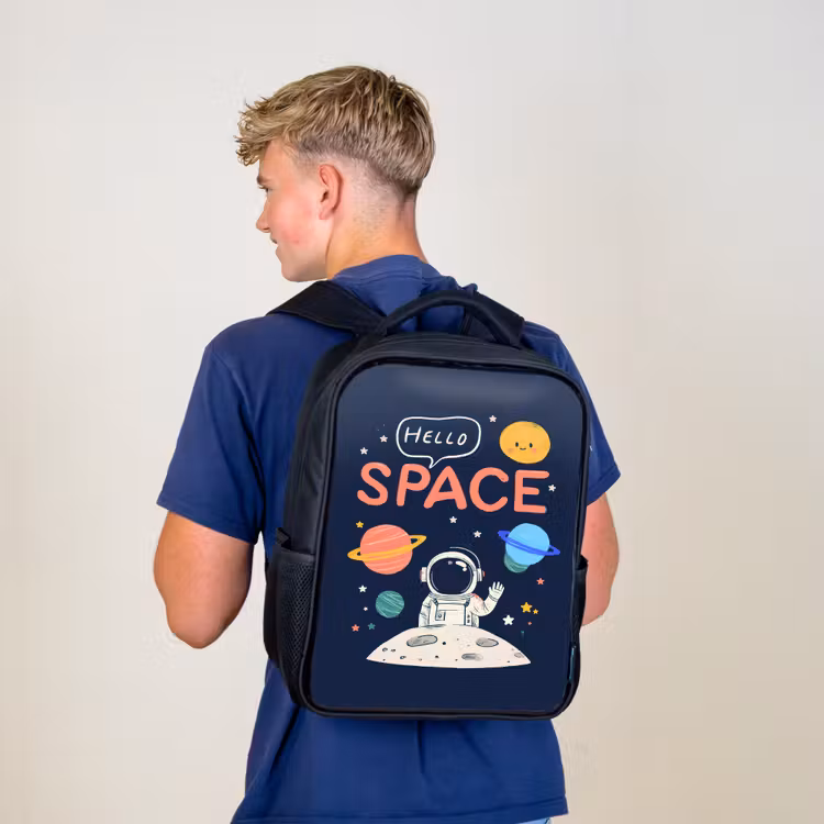 Astronaut - Ruimte - Planeten Rugzak - Zwart middel -sfeer8