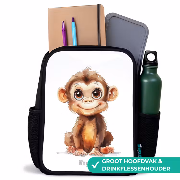 Baby aap Rugzak - Zwart middel -inhoud_NL