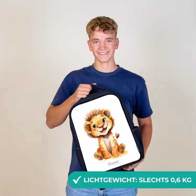 Baby leeuw Rugzak - Zwart middel -sfeer7_NL