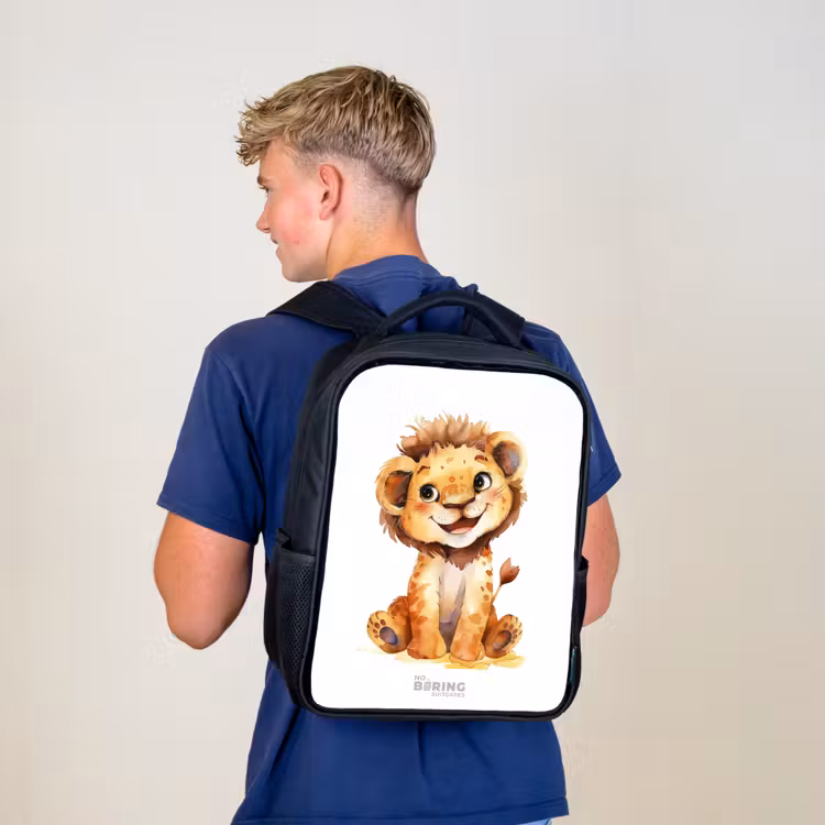 Baby leeuw Rugzak - Zwart middel -sfeer8