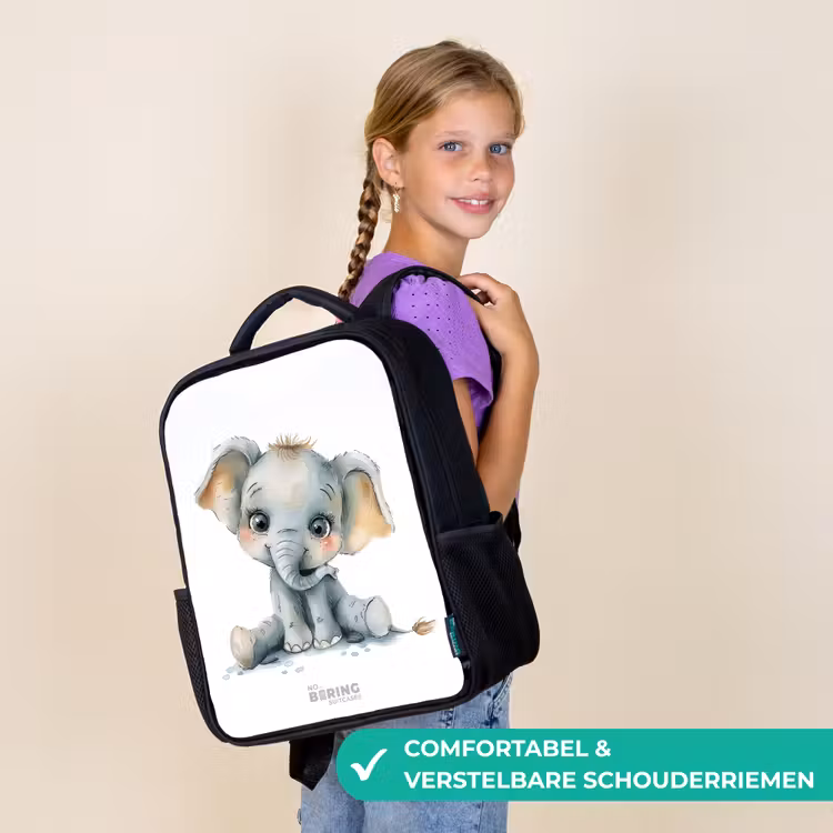 Baby olifant Rugzak - Zwart middel -sfeer6_NL
