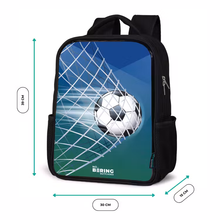 Bal in het goal Rugzak - Zwart middel -productfoto_formaten