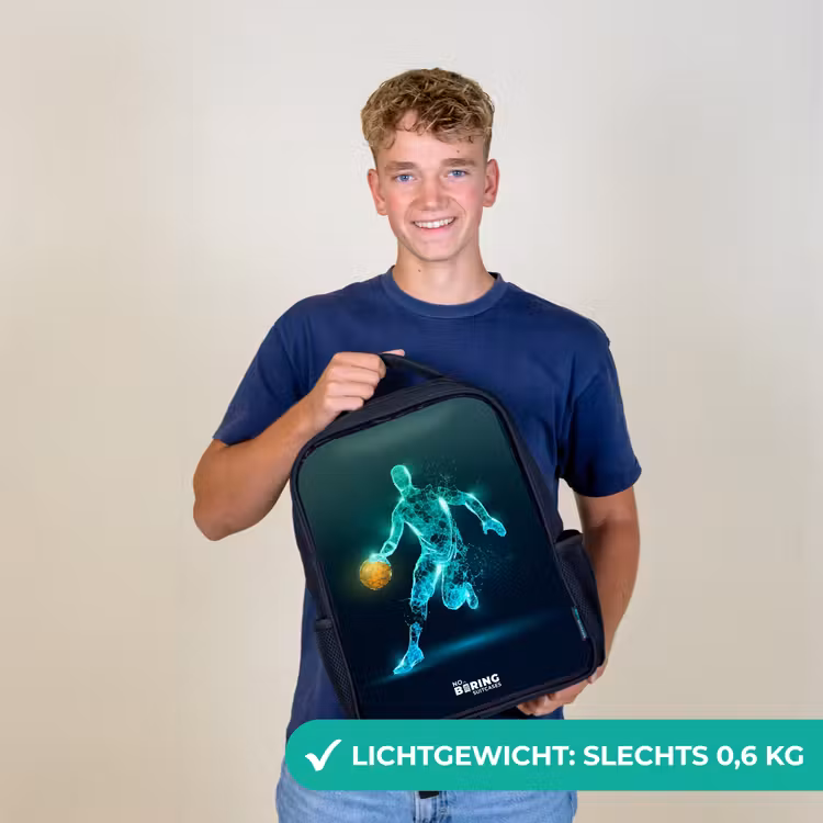 Basketbalspeler in neon dribbelactie Rugzak - Zwart middel -sfeer7_NL