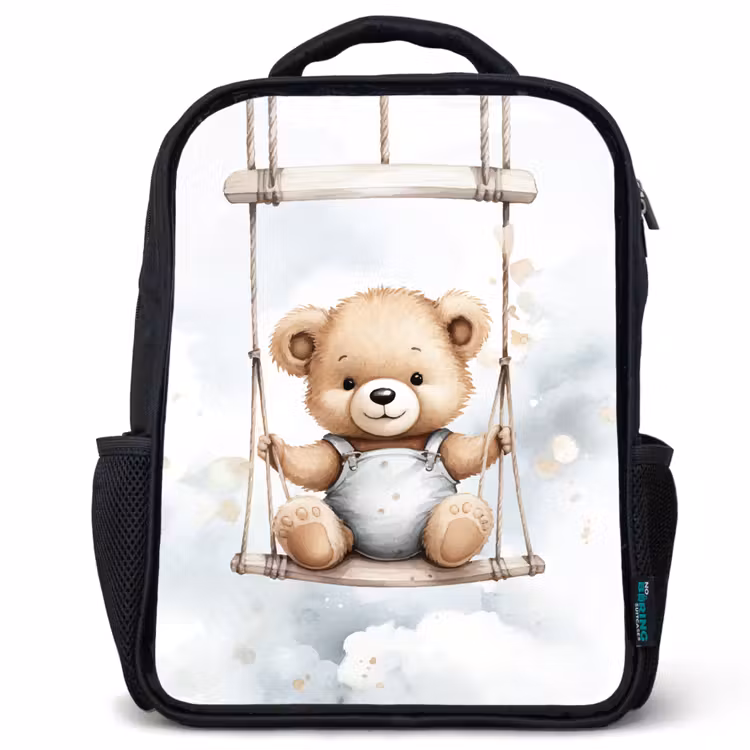 Beer - Baby - Dier - Kinderen Rugzak - Zwart middel -3d