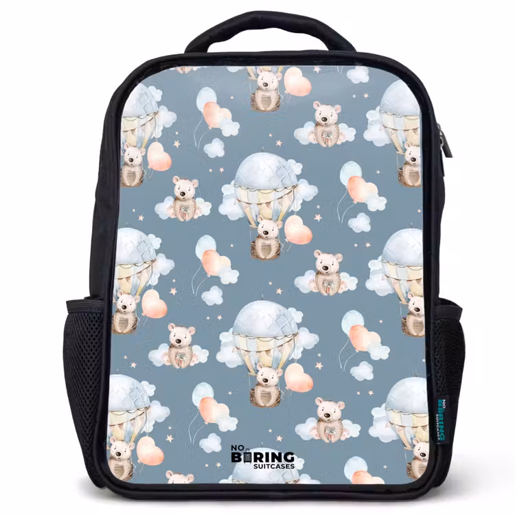 Beertjes in luchtballonnen tussen wolken en ballonnen Rugzak - Zwart middel -3d