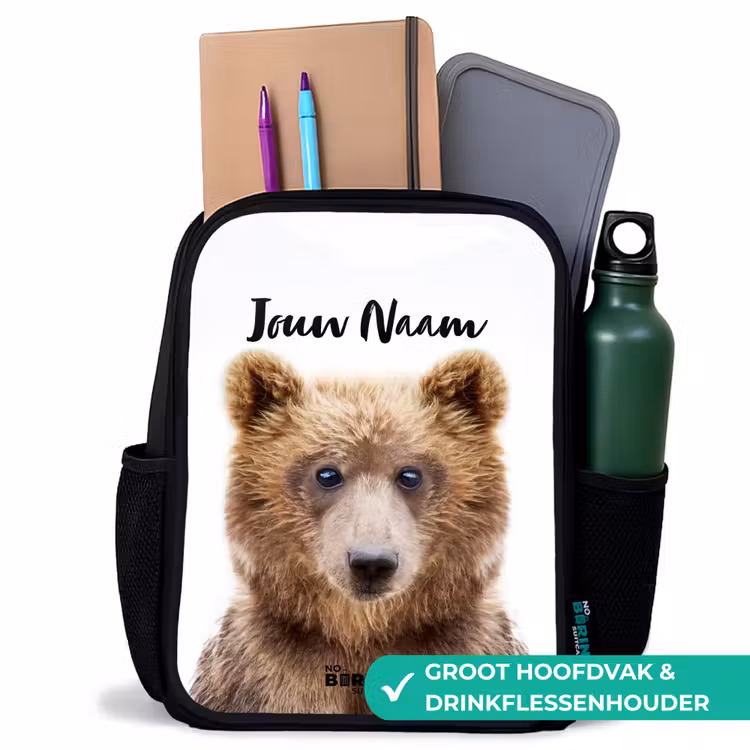 Bennie Beer Rugzak - Zwart middel -inhoud_NL