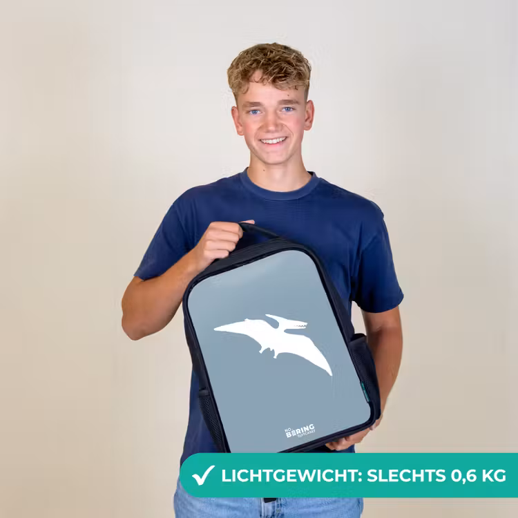 Blauw met Pteranodon dino Rugzak - Zwart middel -sfeer7_NL