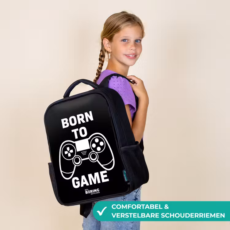 Born to game met controller Rugzak - Zwart middel -sfeer6_NL