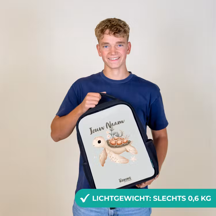 Bruine zeeschildpad in pastel onderwaterwereld Rugzak - Zwart middel -sfeer7_NL