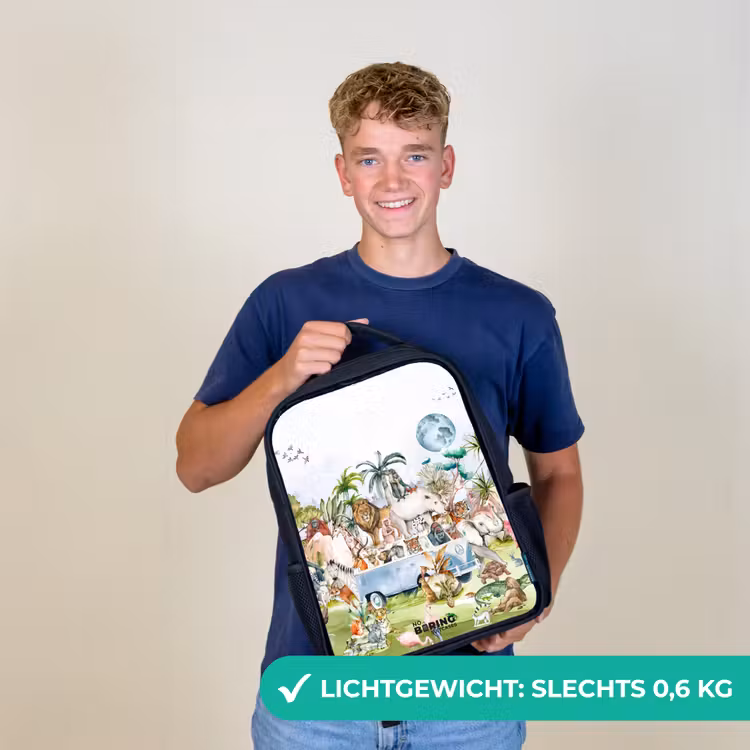 Busje met allemaal dieren Rugzak - Zwart middel -sfeer7_NL