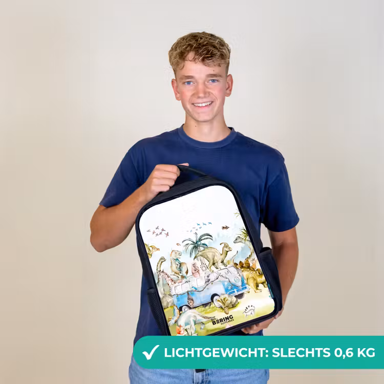 Busje met dino's Rugzak - Zwart middel -sfeer7_NL