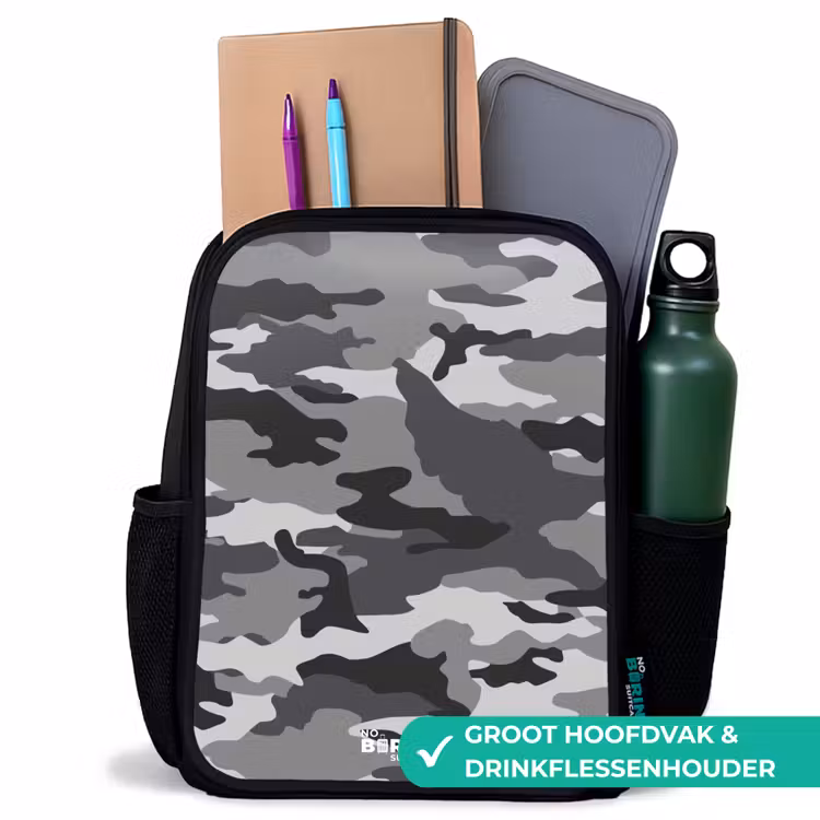Camogrijs Rugzak - Zwart middel -inhoud_NL