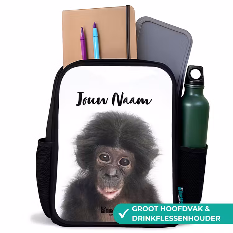 Charlie Chimp Rugzak - Zwart middel -inhoud_NL