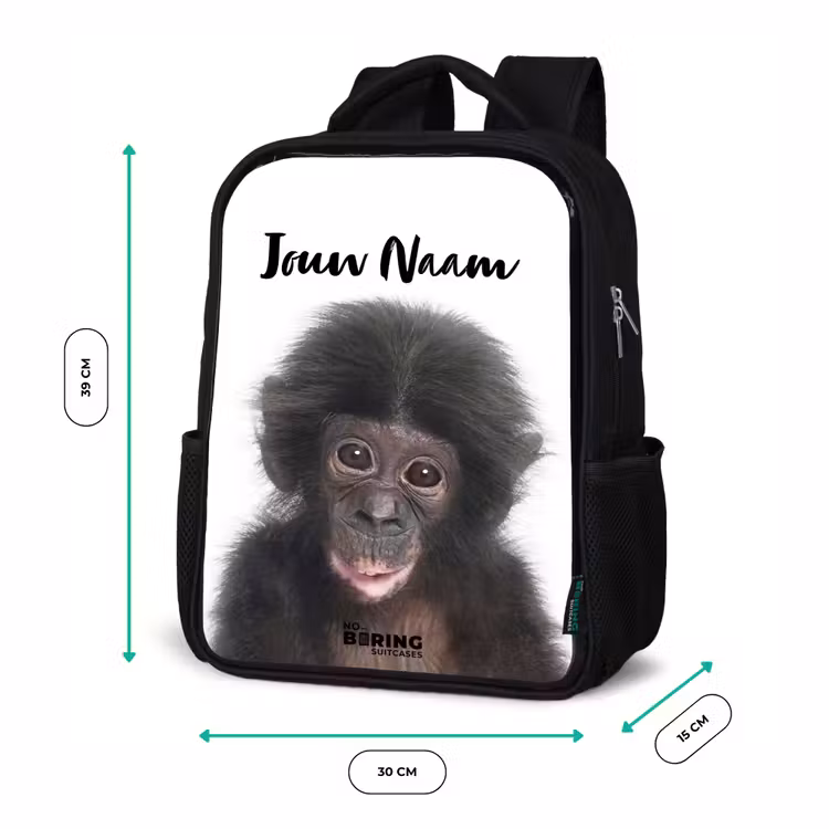 Charlie Chimp Rugzak - Zwart middel -productfoto_formaten