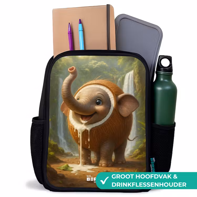 Coconote Elephante Rugzak - Zwart middel -inhoud_NL