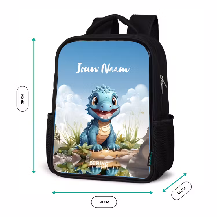 Darius Dino Rugzak - Zwart middel -productfoto_formaten