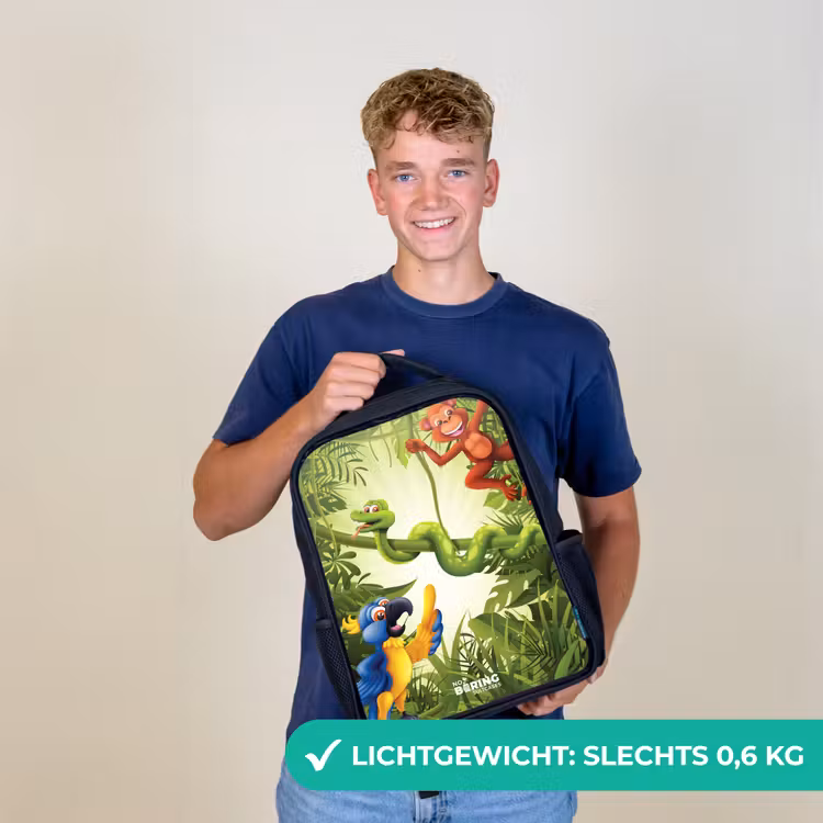 Dieren in de jungle Rugzak - Zwart middel -sfeer7_NL