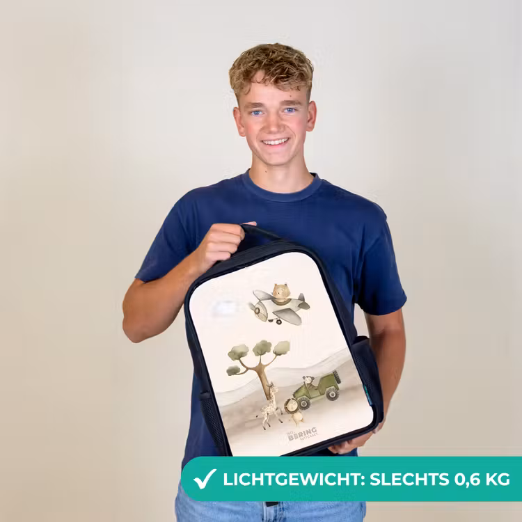 Dieren op safari Rugzak - Zwart middel -sfeer7_NL