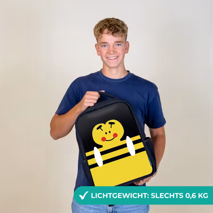 Dierenportret - bij - geel Rugzak - Zwart middel -sfeer7_NL