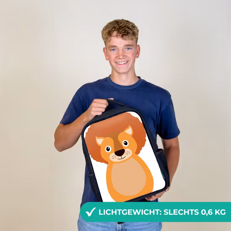 Dierenportret - Leeuw - kinderen Rugzak - Zwart middel -sfeer7_NL