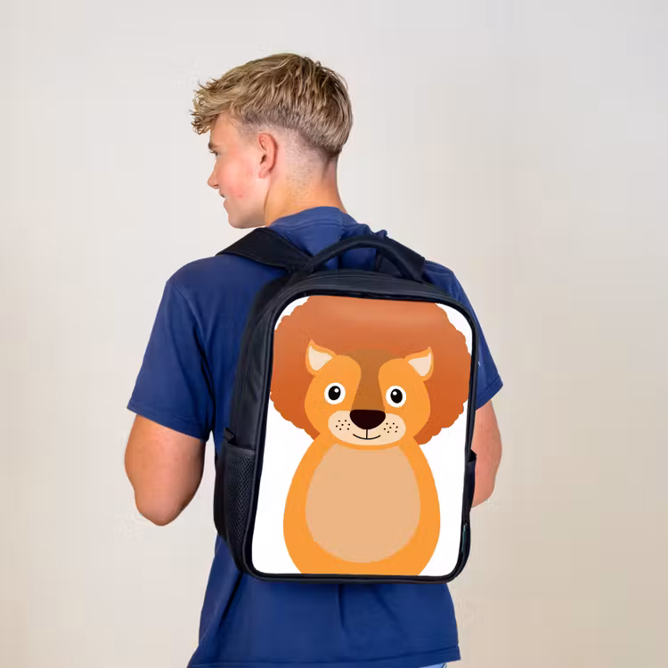 Dierenportret - Leeuw - kinderen Rugzak - Zwart middel -sfeer8