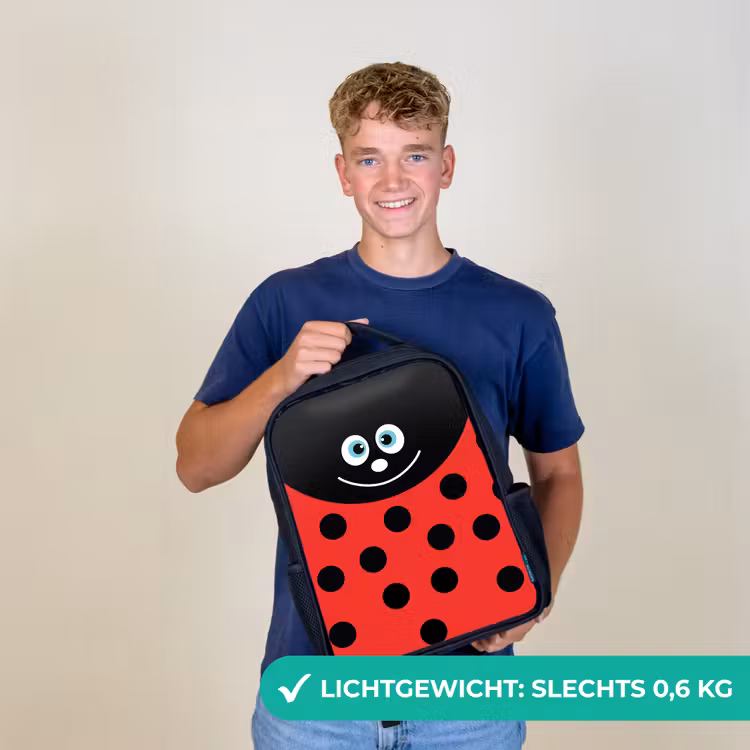 Dierenportret - Lieveheersbeestje - rood Rugzak - Zwart middel -sfeer7_NL