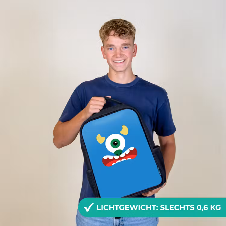 Dierenportret - Monster - blauw Rugzak - Zwart middel -sfeer7_NL