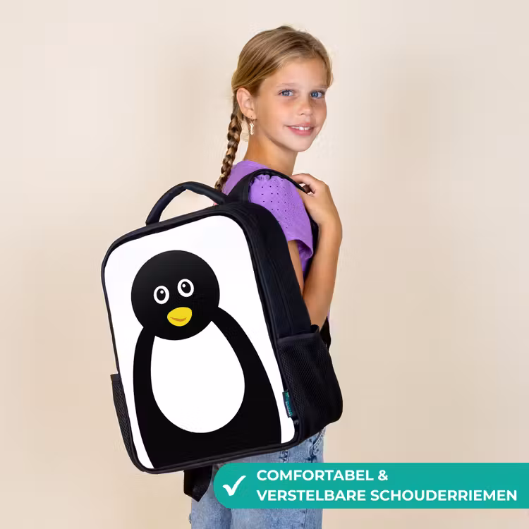 Dierenportret - Pinguïn - kinderen Rugzak - Zwart middel -sfeer6_NL