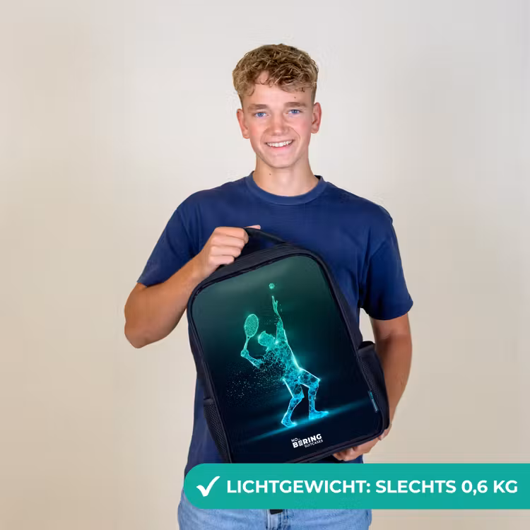 Digitale tennisspeler in futuristische stijl Rugzak - Zwart middel -sfeer7_NL