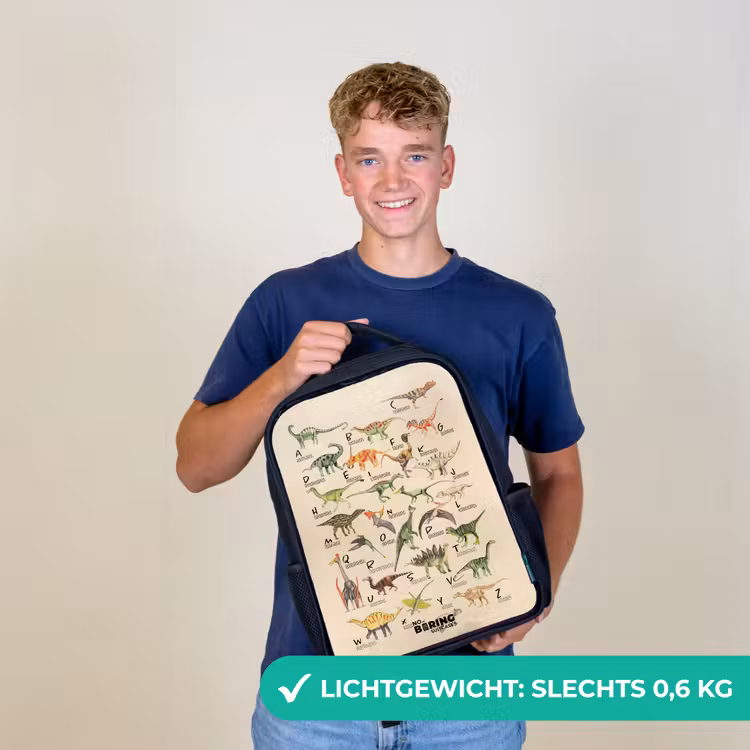 Dino alfabet Rugzak - Zwart middel -sfeer7_NL