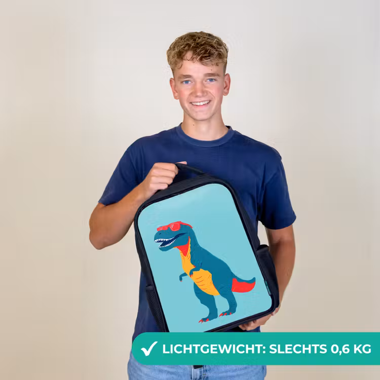 Dinosaurus - Blauw - Zonnebril Rugzak - Zwart middel -sfeer7_NL