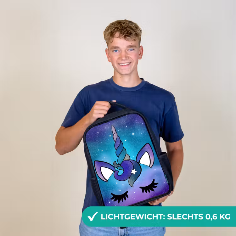 Eenhoorn - Sterrenhemel - Ster - Blauw Rugzak - Zwart middel -sfeer7_NL